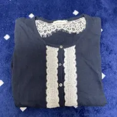 earthネイビー カーディガン M