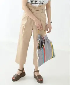 【Ray Beams】ベルテッド　テーパード　パンツ　ベージュ　0サイズ