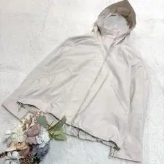 【ジーユー】GU フーディマウンテンパーカー ゴールドファスナー ベージュ M