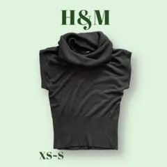 美品 Ｈ&Ｍ ハイネック タートルネック ニット 黒 セーター ノースリーブ