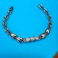 葉デザイン シルバーブレスレット