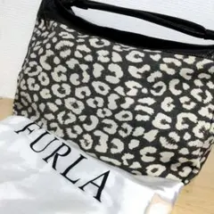 ca9. FURLA ワンショルダーバッグ 本革 グレー レオパード