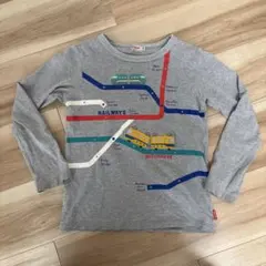 ミキハウス 鉄道路線図 長袖カットソー　130