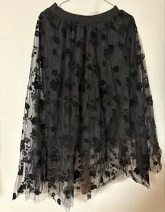 r・p・sの花柄チュールスカート黒Mサイズ
