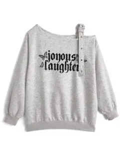 GRL ワンショルダーロゴプリントスウェットトップス