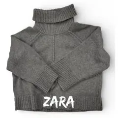 ZARA ザラ グレー タートルネック ニット セーター M-L相当 美品