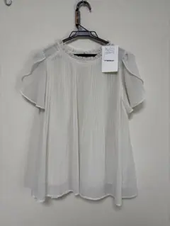 【お値下げ中】【新品】VISビス◆シフォン半袖ブラウス(F) プリーツデザイン