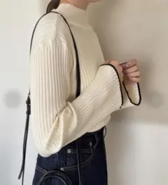 LOWRYSFARM ローリーズファーム ニット 配色ハイネックプルオーバー