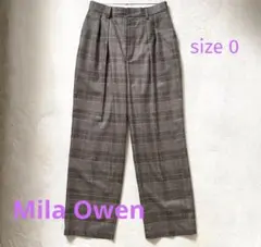 Mila Owen ミラオーウェン センタープレスパンツ ブラウン サイズ0