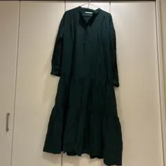 crie conforto ダークグリーン ロングワンピース