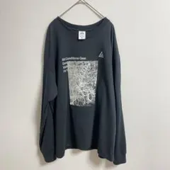 acg NIKE ブラック グラフィック長袖シャツ XXLロンＴ