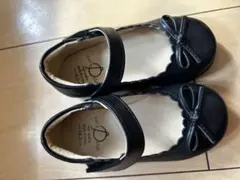 黒のバレエシューズ リボン付き　14センチ