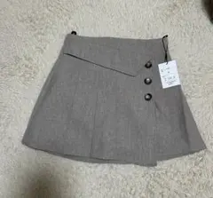 GRL インパン裏地付きアシンメトリーミニスカート　ベージュ