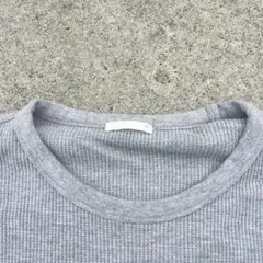 GU ジーユー　リブ編み グレー ロンT Mサイズ
