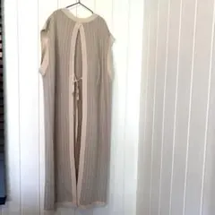 ヘリンボーン柄 ロングニットベスト ノースリーブワンピース　ローリーズファーム