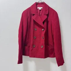 美品★テーラードジャケット 【フリー】　レッド　お出かけ　大人女子　カジュアル
