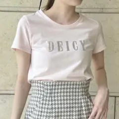 【DEICY】スパンコールロゴ 半袖Tシャツ F ピンク コットン　カジュアルのサムネイル