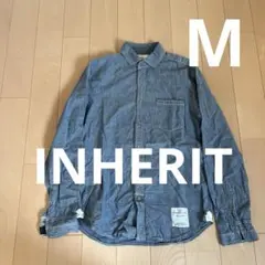 INHERIT インヘリットメンズデニムブルー 長袖シャツM春夏綿100%