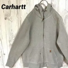 カーハート　フーディフルジップアップパーカー スウェット ブランドロゴ M 古着