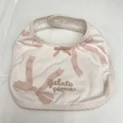 ジェラートピケ　スタイ　よだれかけ　ピンク　リボン