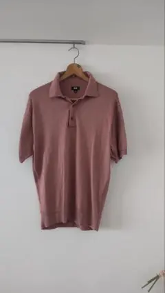 UNIQLO 半袖 ニットポロシャツ ピンク S