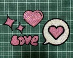 デコうちわ パーツ ハート ピンク セット