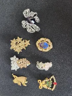 ブローチセット 7点 ストーン装飾