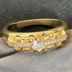 K18ハーフキルティングゴールドリング22号1443K2510