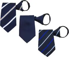 洗えるワンタッチネクタイ 3本セット ジッパータイプ 洗濯ネット付き