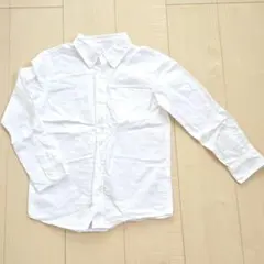 130：入学式に！白シャツホワイトコットンボタンダウンシャツ