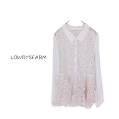 【LOWRYSFARM】レース長袖シャツ ホワイト カジュアル おしゃれ