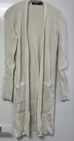 LAUREN RALPH LAUREN ホワイトロングカーディガン S