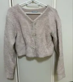 JILL BY JILLSTUART リボンビジューフェザーカーディガン ピンク