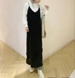 JEANASIS キュプロングキャミワンピース　ブラック