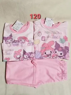 新品 120 長袖パジャマ 長袖Tシャツ マイメロ クロミ 2TOP ピンク 1