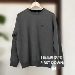 【新品未使用】FIRST DOWN グレー クルーネックスウェット M