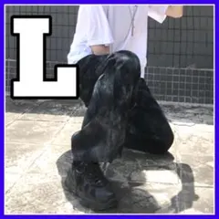 イージーパンツ タイダイ柄 ワイドパンツ ストレートパンツ グレー  L