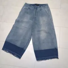HARE カットオフ ワイド ガウチョデニム S　切りっぱなし