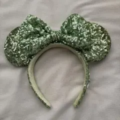 緑色スパンコール ミッキーマウスカチューシャ