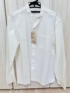 無印良品　ホワイト 長袖シャツ 左胸ポケット付き　L