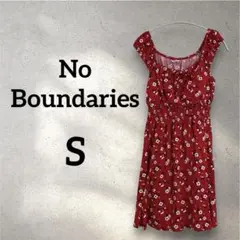 No Boundaries【S】フラワー柄 ノースリーブワンピース レッド