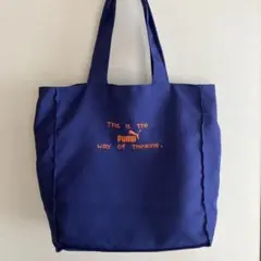 PUMA トートバッグ ネイビー オレンジ刺繍のサムネイル