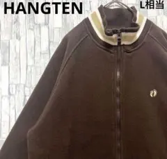 HANGTEN ハンテン フリースジャケット ワンポイントロゴ 刺繍M ブラウン