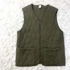 ZARA キルティング ベスト カーキ Lサイズ 男女兼用 チャック 美品