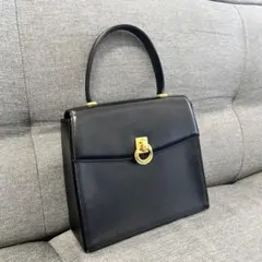 ジュンアシダ ブラックハンドバッグ ゴールド金具 D189のサムネイル