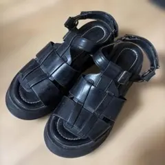 ジーナシス　厚底 グルカサンダル ブラック