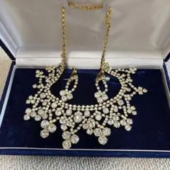 ゴールドメッキ ビジュー ネックレス イヤリング セット