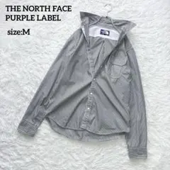ザノースフェイス パープルレーベル ストライプシャツ スナップボタン M