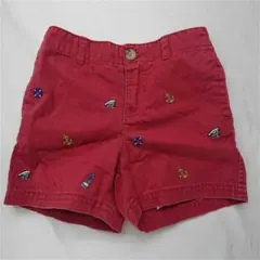 ★Ralph Lauren キッズ刺繍ショートパンツ レッド系 100サイズ