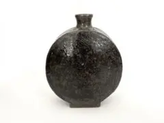 陶芸家　作家物　飴釉縄文扁壺　扁壺　民芸　益子　濱田庄司　島岡達三のサムネイル
